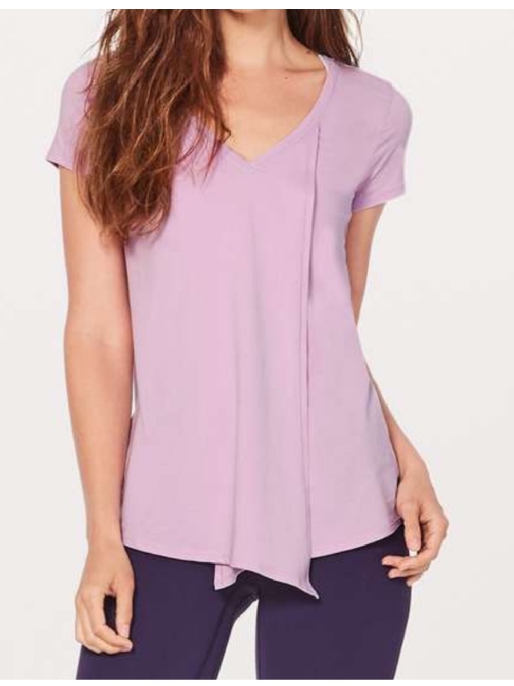 lululemon athletica Knot-Front Tee in Light purple/pinkish